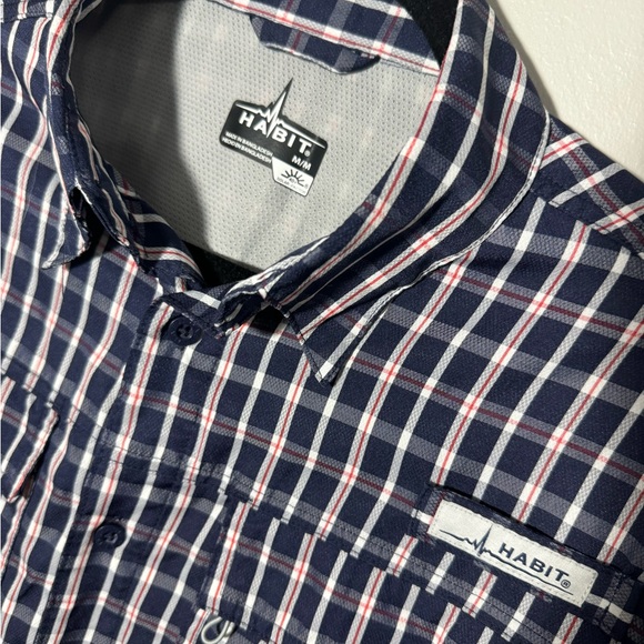 Habbit Outdoors Gear Vented Moisture Wicking Shirt Size M, Blue/red/white 🇺🇸 - Picture 2 of 4